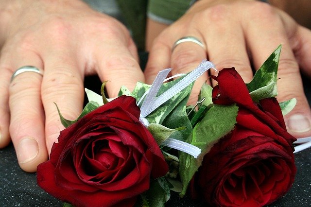 Wedding Roses Rings Hands Love  - PublicDomainPictures / Pixabay