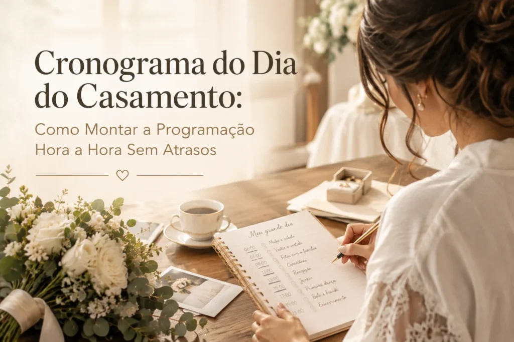 cronograma do dia do casamento